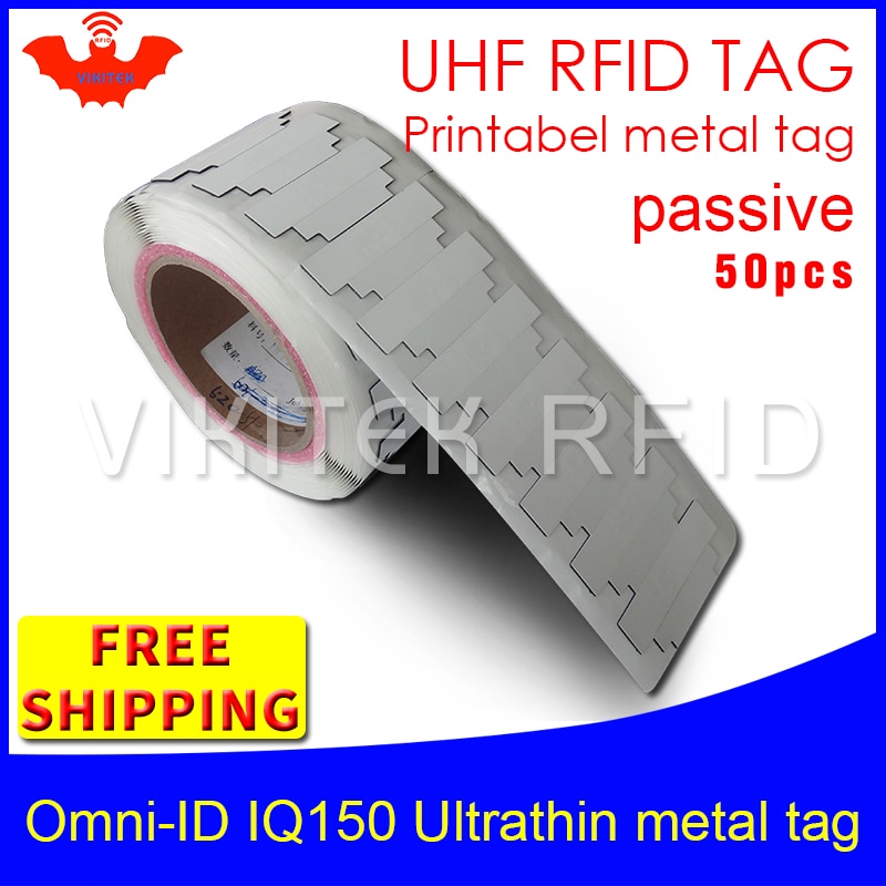 Uhf rfid ultrathin anti-metal ± omni-id iq150 915 m 868 m impinj mr6 50 pcs   μ   rfid ±